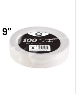100pc 9" Paper Plates