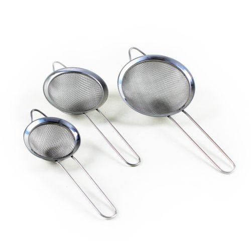 Stainless Steel Fine Mesh Strainers All Purpose Colander Sieve 10cm 8cm 7cm 3 in Pack (24 Pcs)