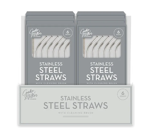 Wholesale Stainless Steel Reusable Straws 6PK - CDU  Wholesale Stainless Steel Reusable Straws 6PK - CDU Wholesale Stainless Steel Reusable Straws 6PK - CDU Stainless Steel Reusable Straws 6PK - CDU